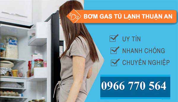 thi công bơm gas tủ lạnh thuận an