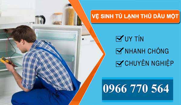 thi công vệ sinh tủ lạnh thủ dầu một