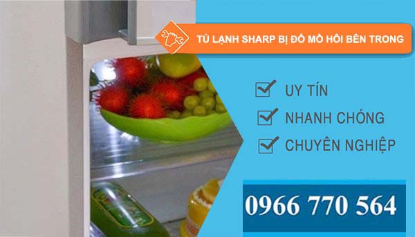 nguyên nhân tủ lạnh sharp bị đổ mồ hôi bên trong