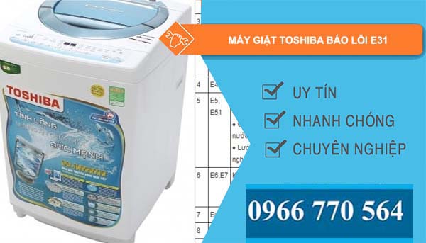 sửa máy giặt toshiba báo lỗi e31