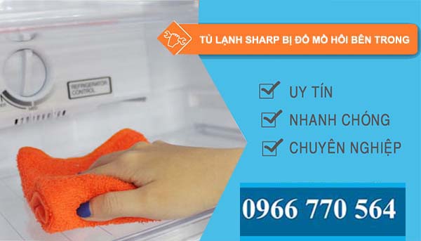 sửa tủ lạnh sharp bị đổ mồ hôi bên trong